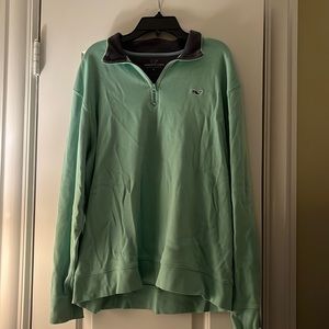 Vineyard Vines sea foam green quarter-zip, size large